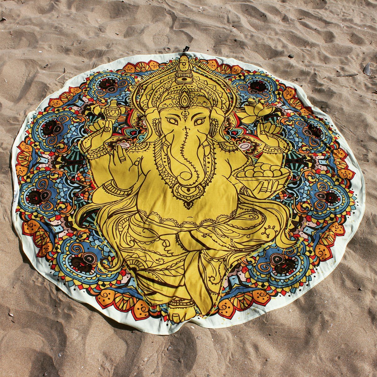 Gelber Ganesh-Wandverkleidung 150x150 cm