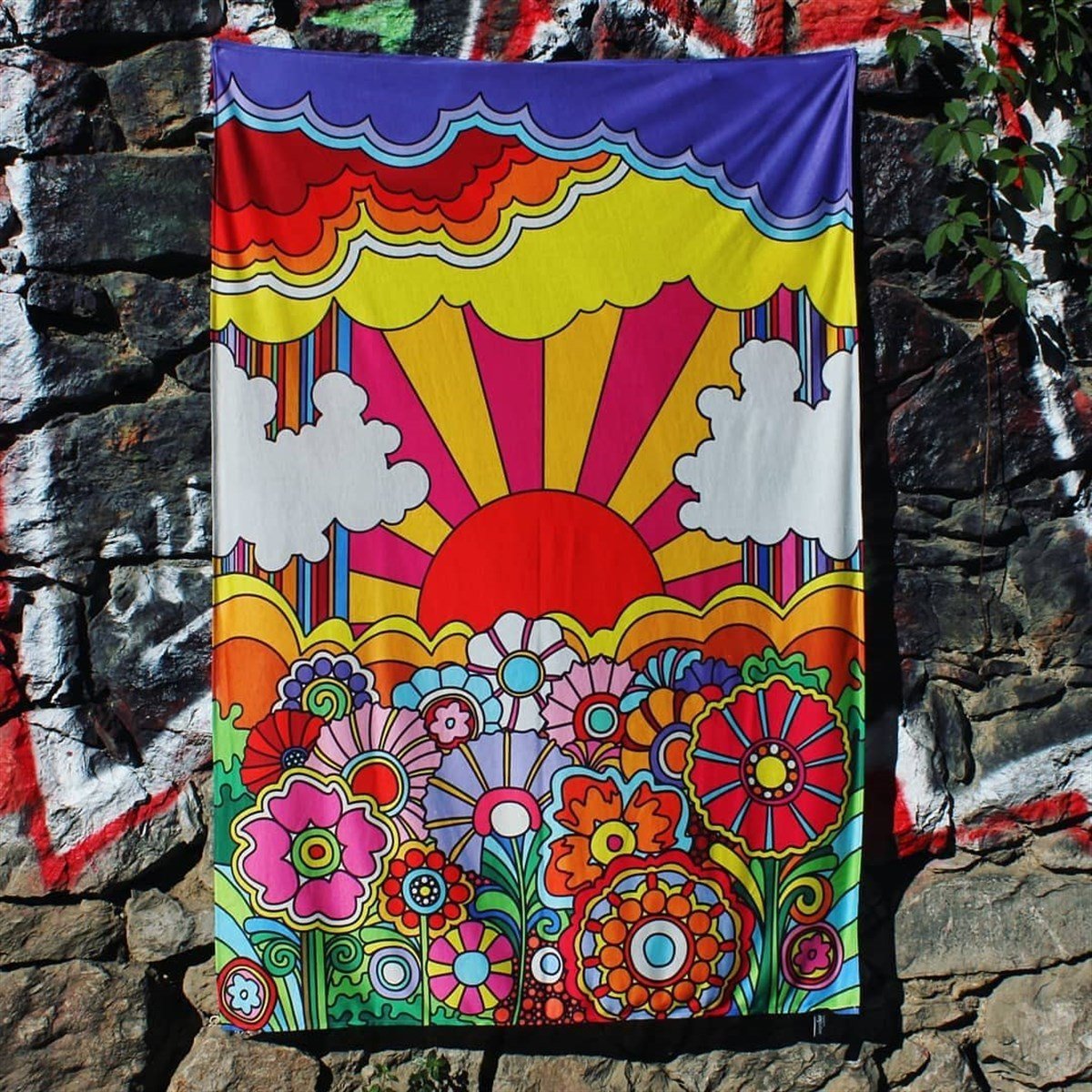 Psychedelischer Hippie der 60er Jahre (1)  - Wandverkleidung 150x105 cm