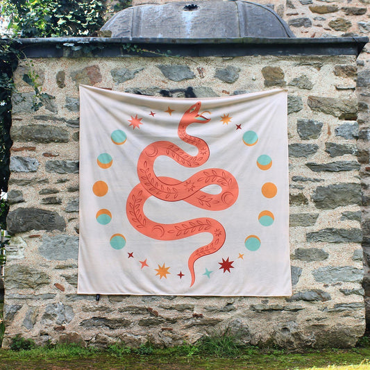 Healer Snake & Moon Cycle - Wandverkleidung 150x150 cm